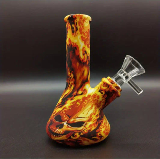 Flame skull minni bong