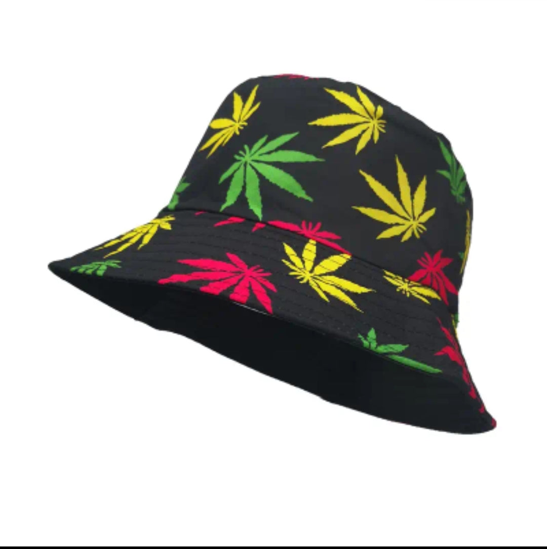 Leaf Print Bucket Hat