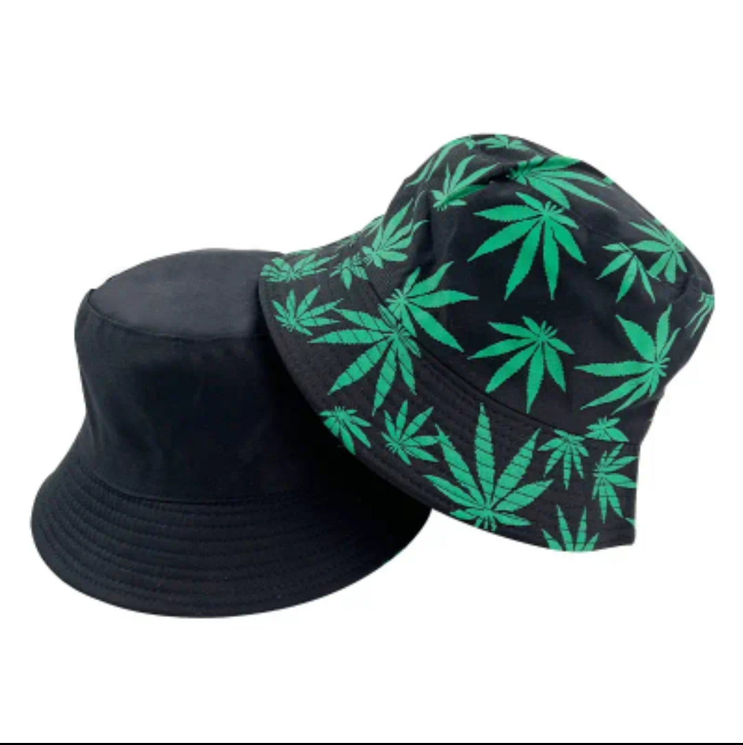 Leaf Print Bucket Hat