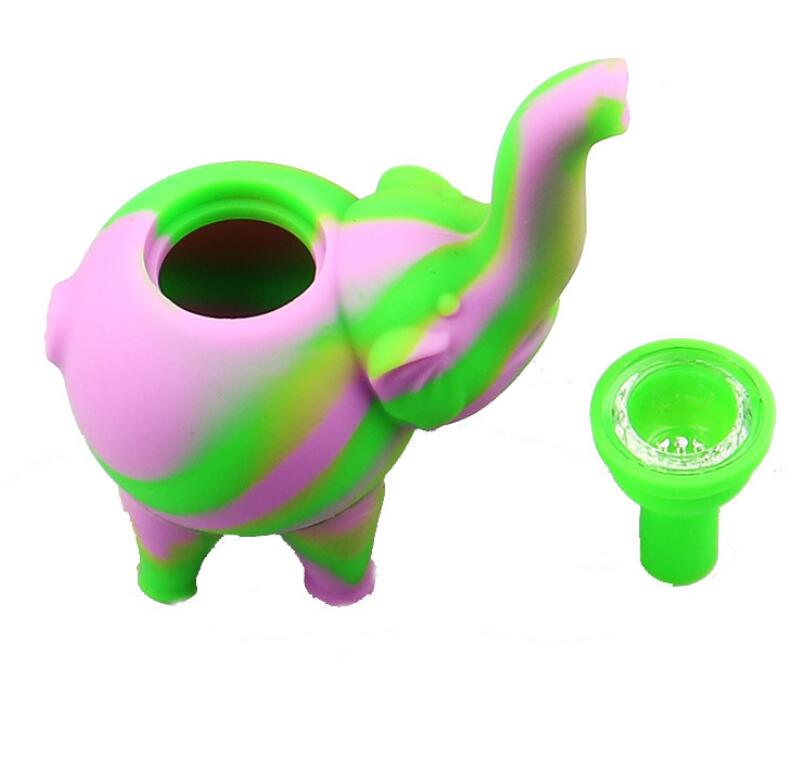 Elephant patterned Silicone Tobacco Smoking Pipes