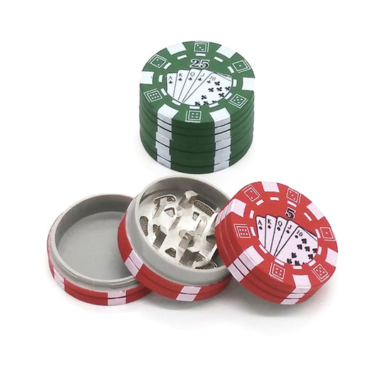 3 Layers Poker Chip Style Herb Herbal Tobacco Grinder Weed Grinders Smoking Pipe Accessories