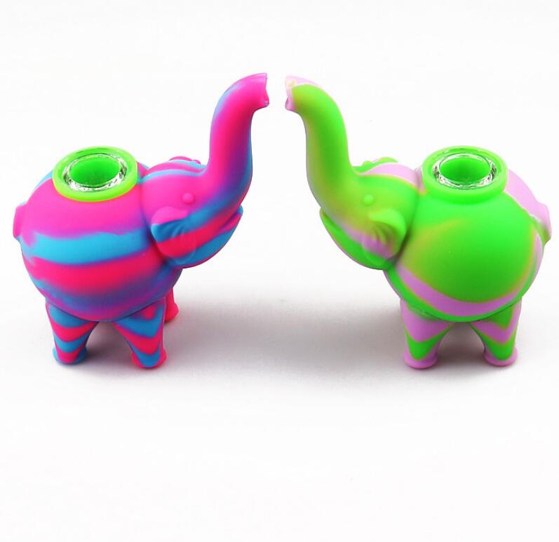 Elephant patterned Silicone Tobacco Smoking Pipes