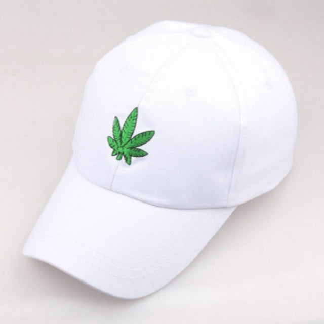 Black White Maple Leaf Cap For Women Embroidery Weed Baseball Cap Hip Hop Adjustable Men Strapback Hat