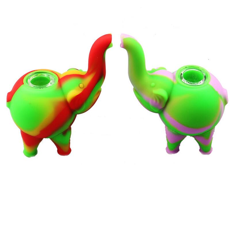 Elephant patterned Silicone Tobacco Smoking Pipes