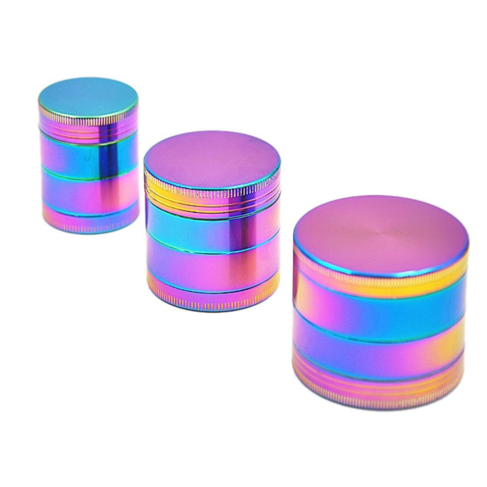 Size 40mm/50mm Zinc Herb Grinder Dazzle Color 4 Layer Metal Zinc Alloy Tobacco Grinder