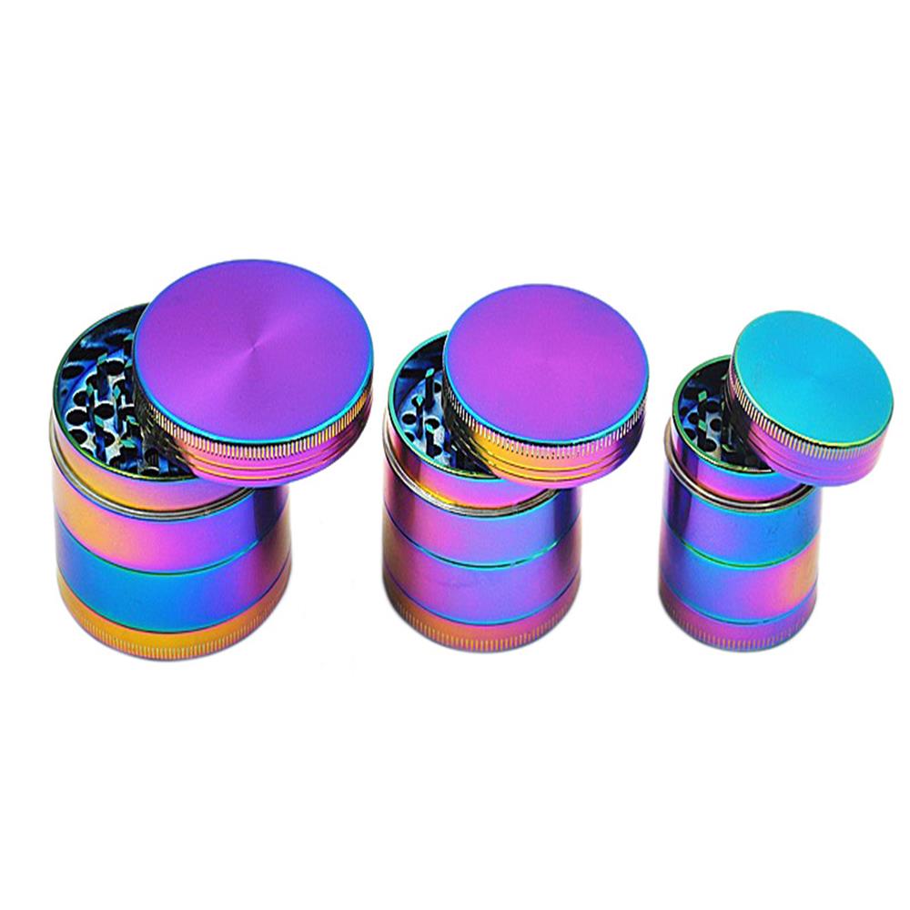 Size 40mm/50mm Zinc Herb Grinder Dazzle Color 4 Layer Metal Zinc Alloy Tobacco Grinder