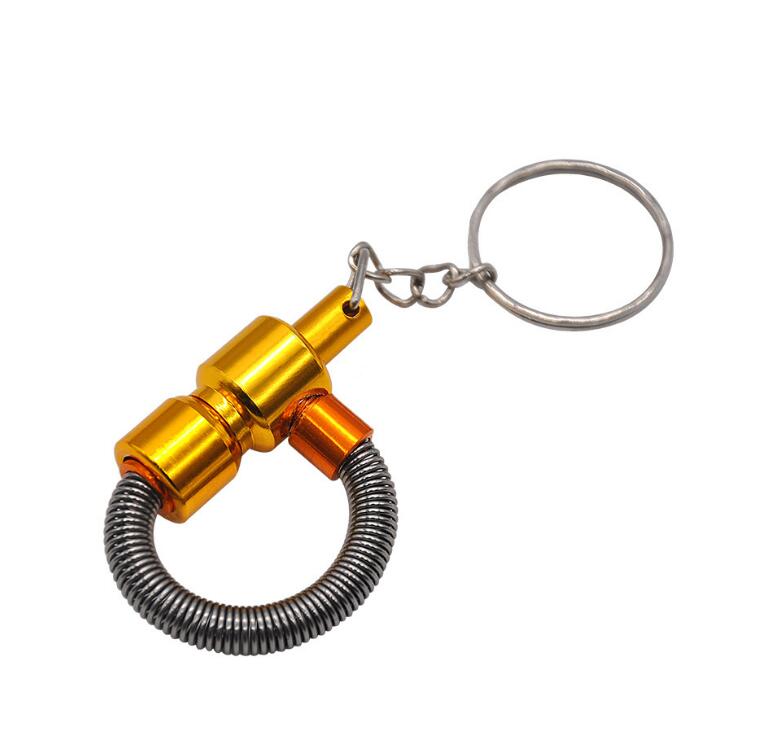 Key Chain Metal Spring Smoking Pipe Tobacco Mini Pipes Disguise Creative Pipe 75MM Long