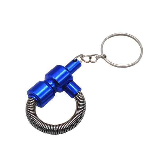 Key Chain Metal Spring Smoking Pipe Tobacco Mini Pipes Disguise Creative Pipe 75MM Long