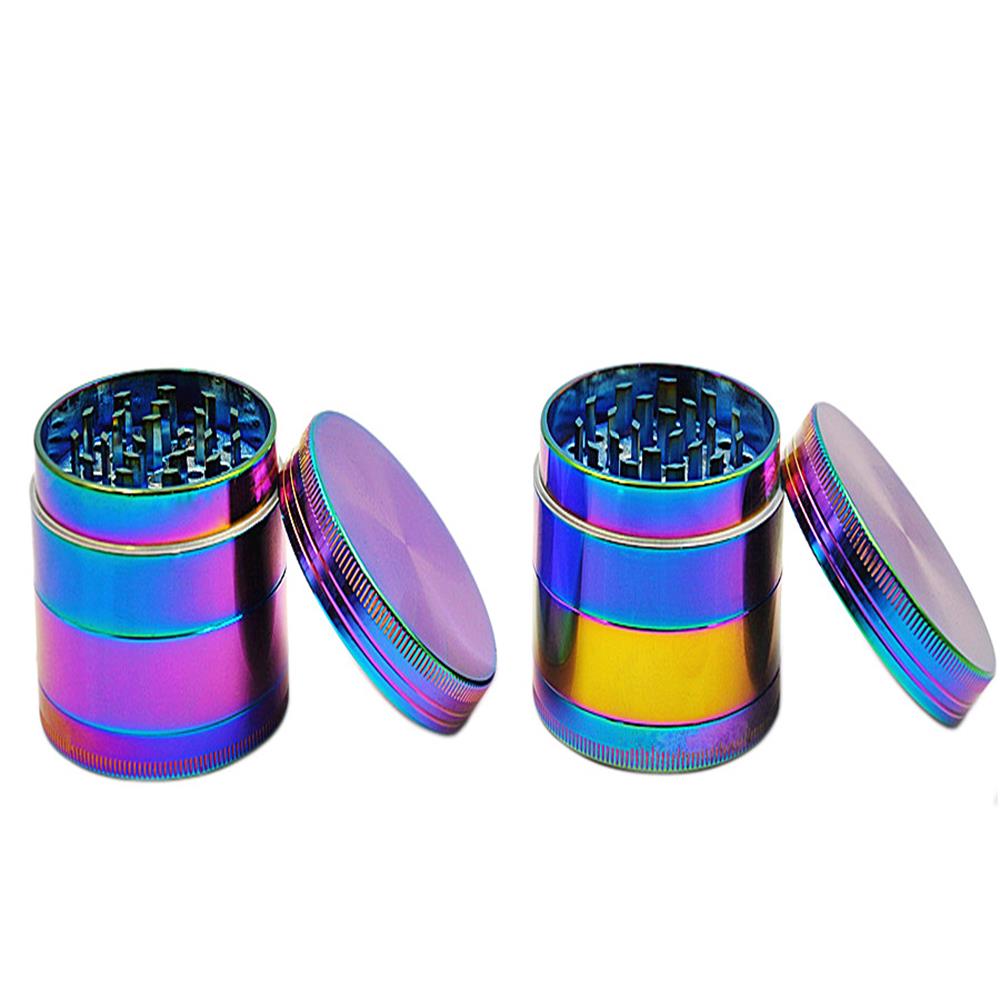 Size 40mm/50mm Zinc Herb Grinder Dazzle Color 4 Layer Metal Zinc Alloy Tobacco Grinder