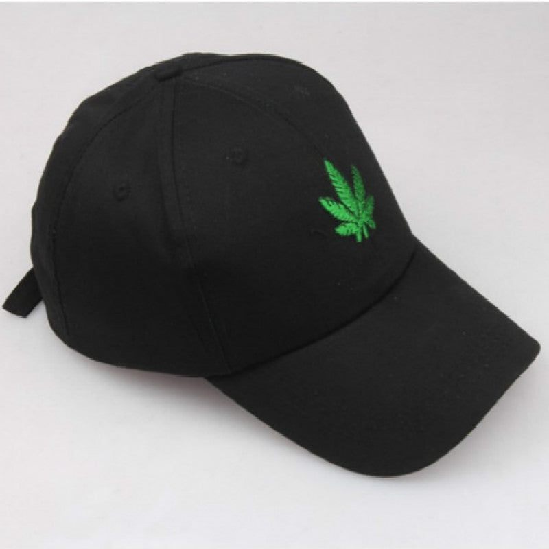 Black White Maple Leaf Cap For Women Embroidery Weed Baseball Cap Hip Hop Adjustable Men Strapback Hat