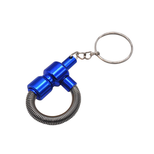 Key Chain Metal Spring Smoking Pipe Tobacco Mini Pipes Disguise Creative Pipe 75MM Long