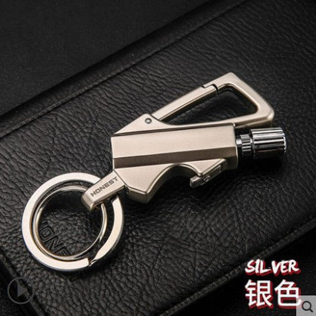 Honest Carabiner Permanent Match Lighter Striker Waterproof Outdoor Survival Tool Keychain Flint Fire Starter Petrol for Camping