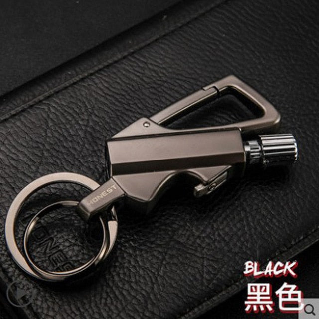 Honest Carabiner Permanent Match Lighter Striker Waterproof Outdoor Survival Tool Keychain Flint Fire Starter Petrol for Camping